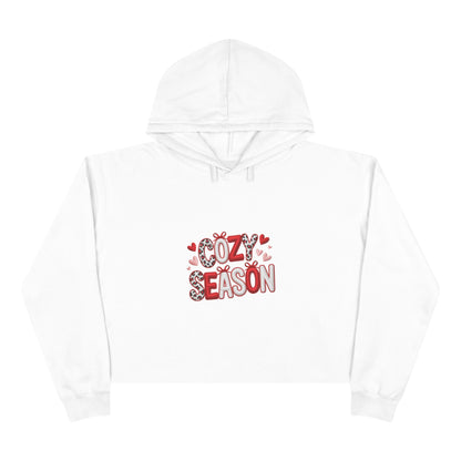 Cozy Season Cropped Hoodie – Valentine Heart Graphic