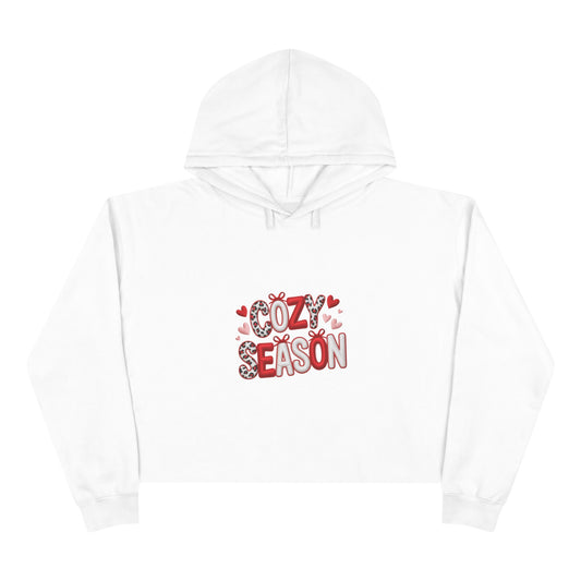 Cozy Season Cropped Hoodie – Valentine Heart Graphic