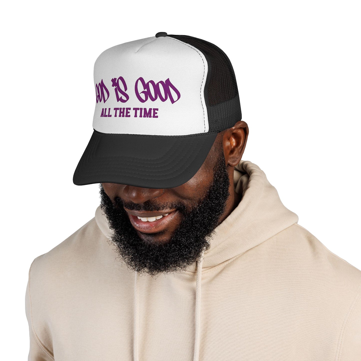 God Is Good All The Time Trucker Cap — Christian Faith Mesh Baseball Hat