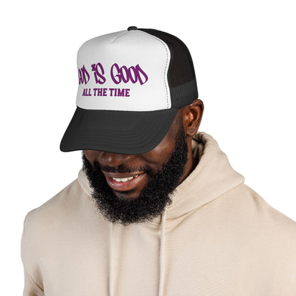 God Is Good All The Time Trucker Cap — Christian Faith Mesh Baseball Hat