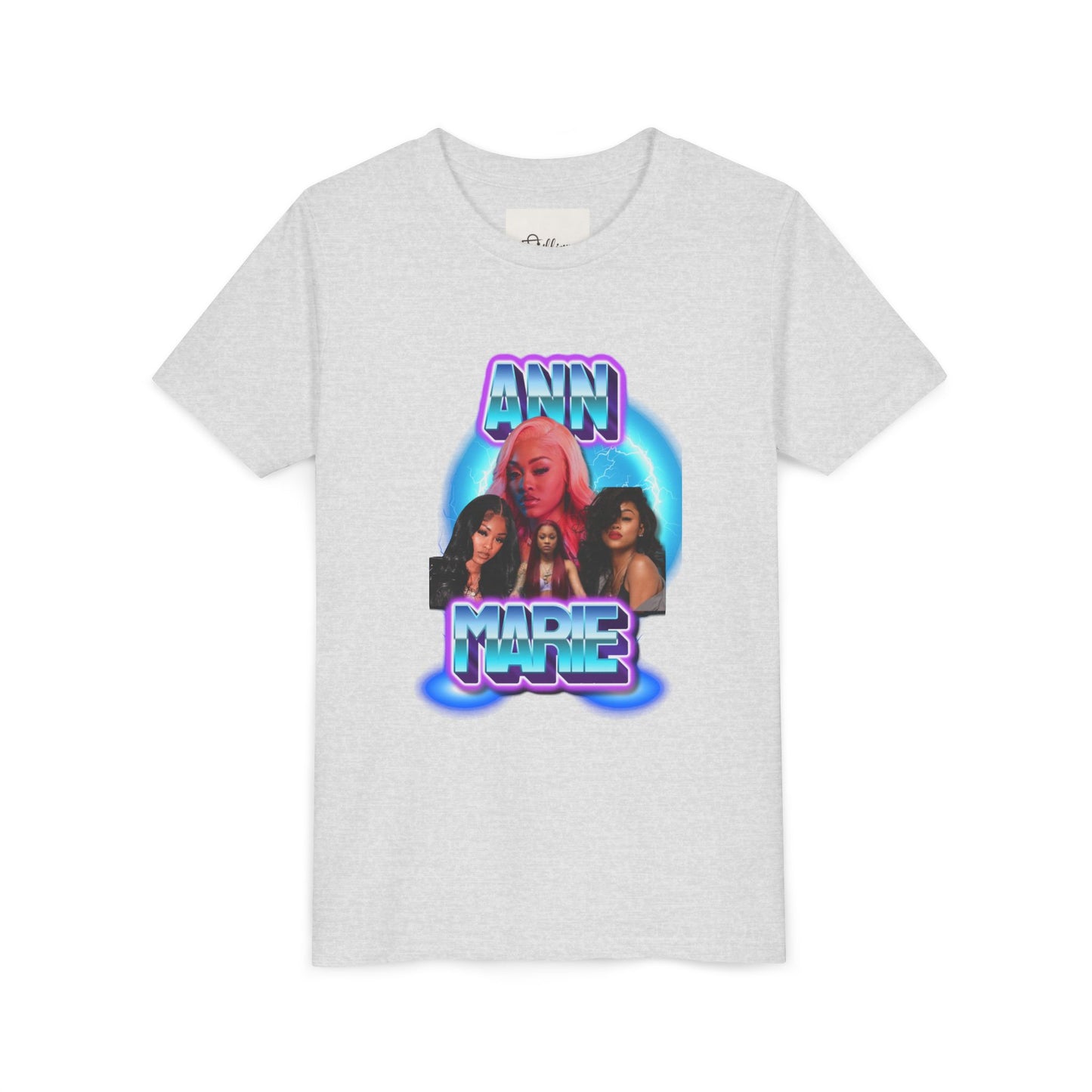 Youth Tee — Retro Neon Portrait Graphic "ANN MARIE"