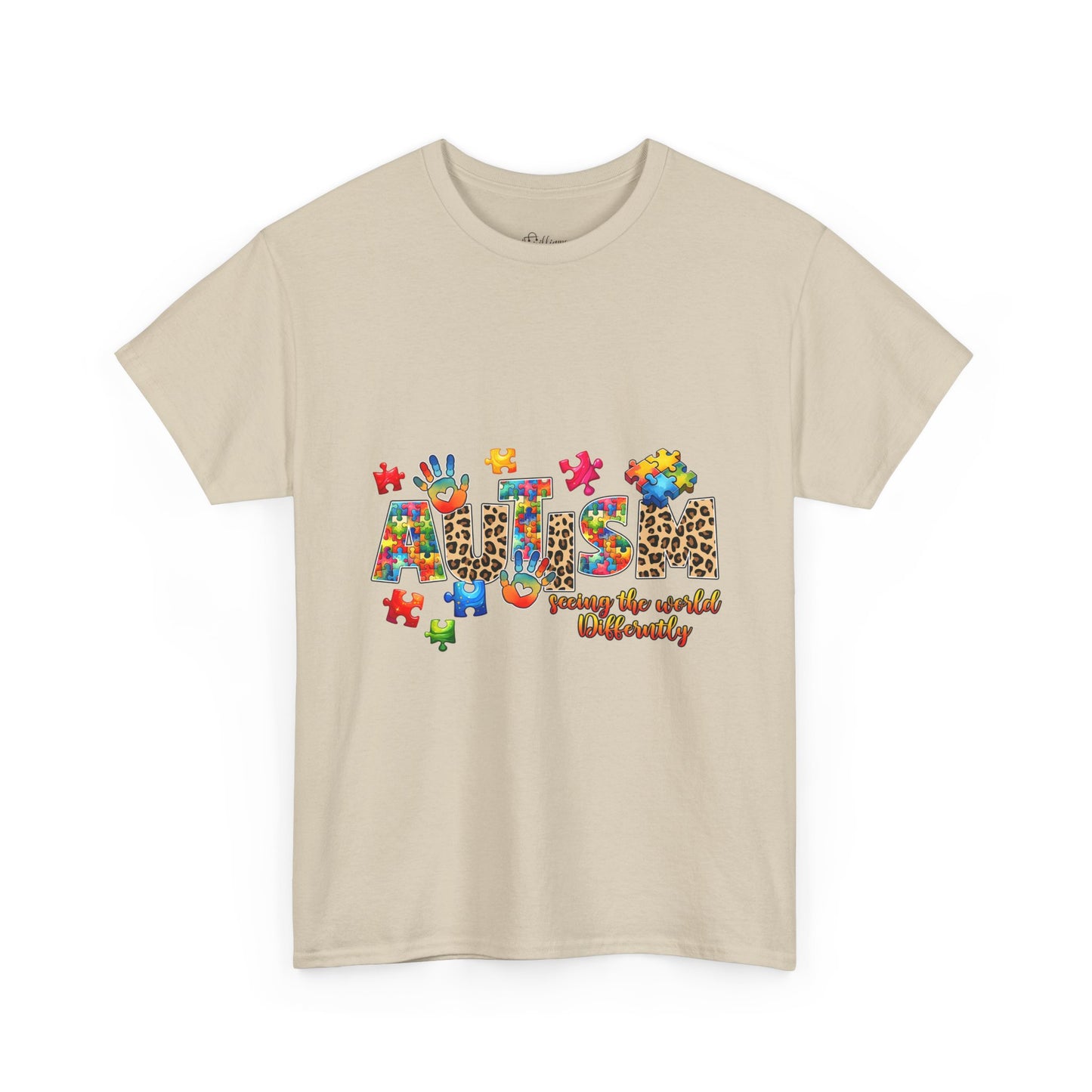 Autism Awareness T-Shirt — 'Autism: Sparking the World with Creativity' Puzzle Design