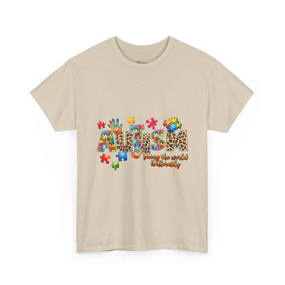 Autism Awareness T-Shirt — 'Autism: Sparking the World with Creativity' Puzzle Design
