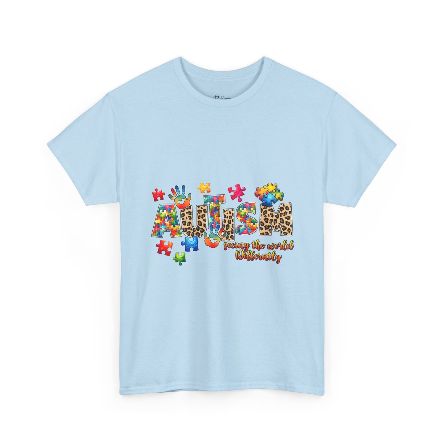 Autism Awareness T-Shirt — 'Autism: Sparking the World with Creativity' Puzzle Design