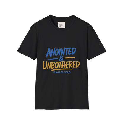 Unisex Softstyle T-Shirt - 'Anointed & Unbothered' Psalm 23:5 | Comfortable Christian Tee