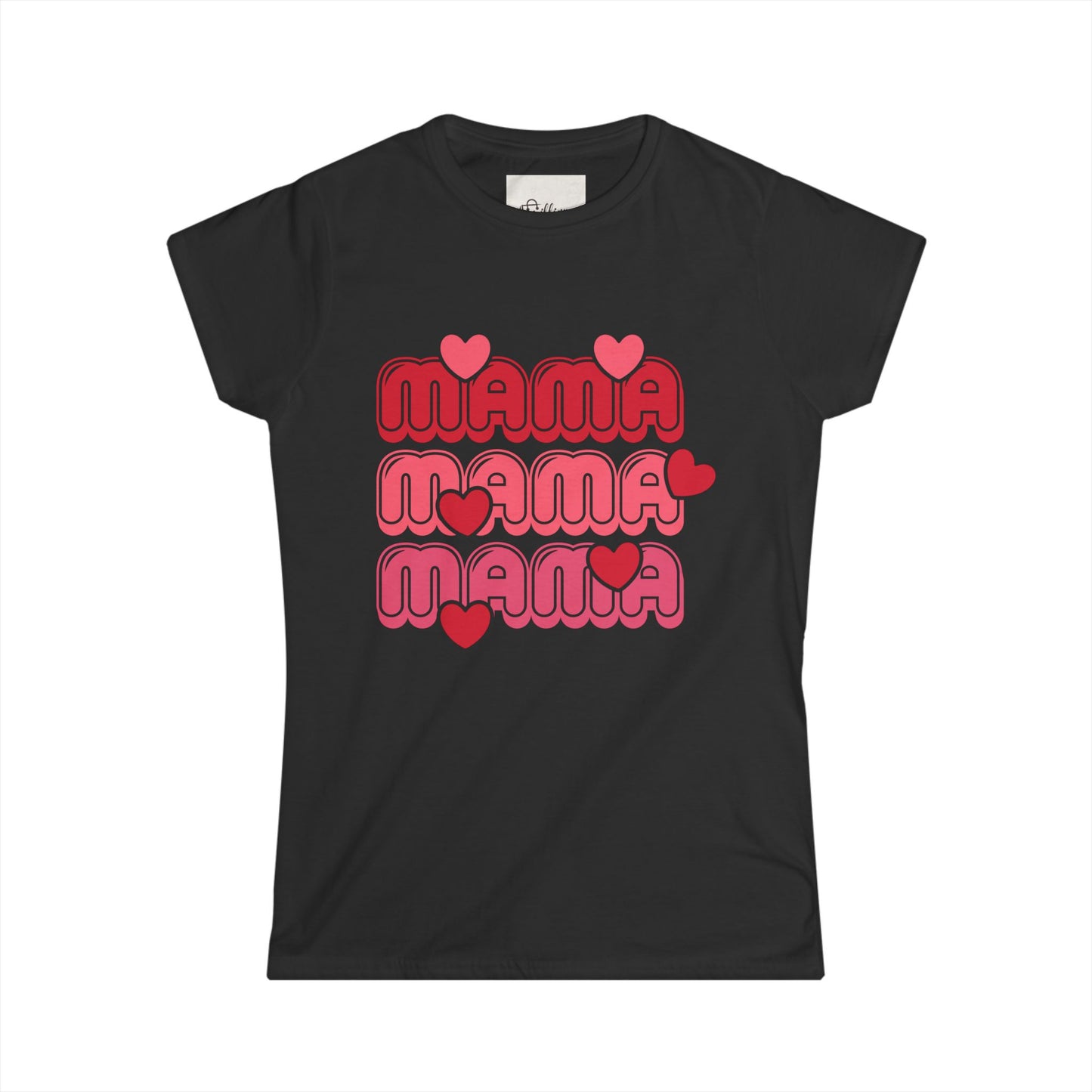 Mama Retro  Tee — Pink "Mama Mama Mama" Graphic T‑Shirt