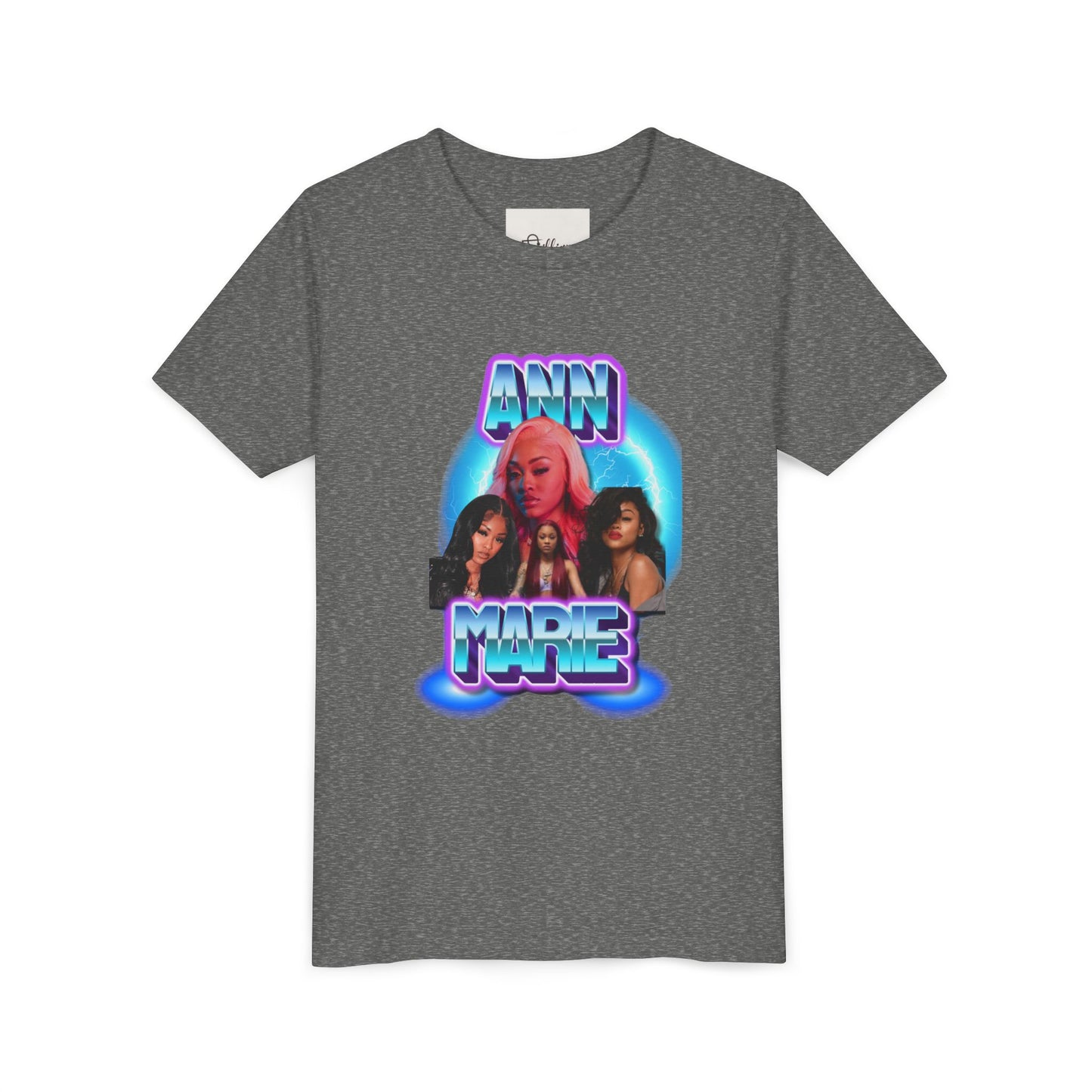 Youth Tee — Retro Neon Portrait Graphic "ANN MARIE"