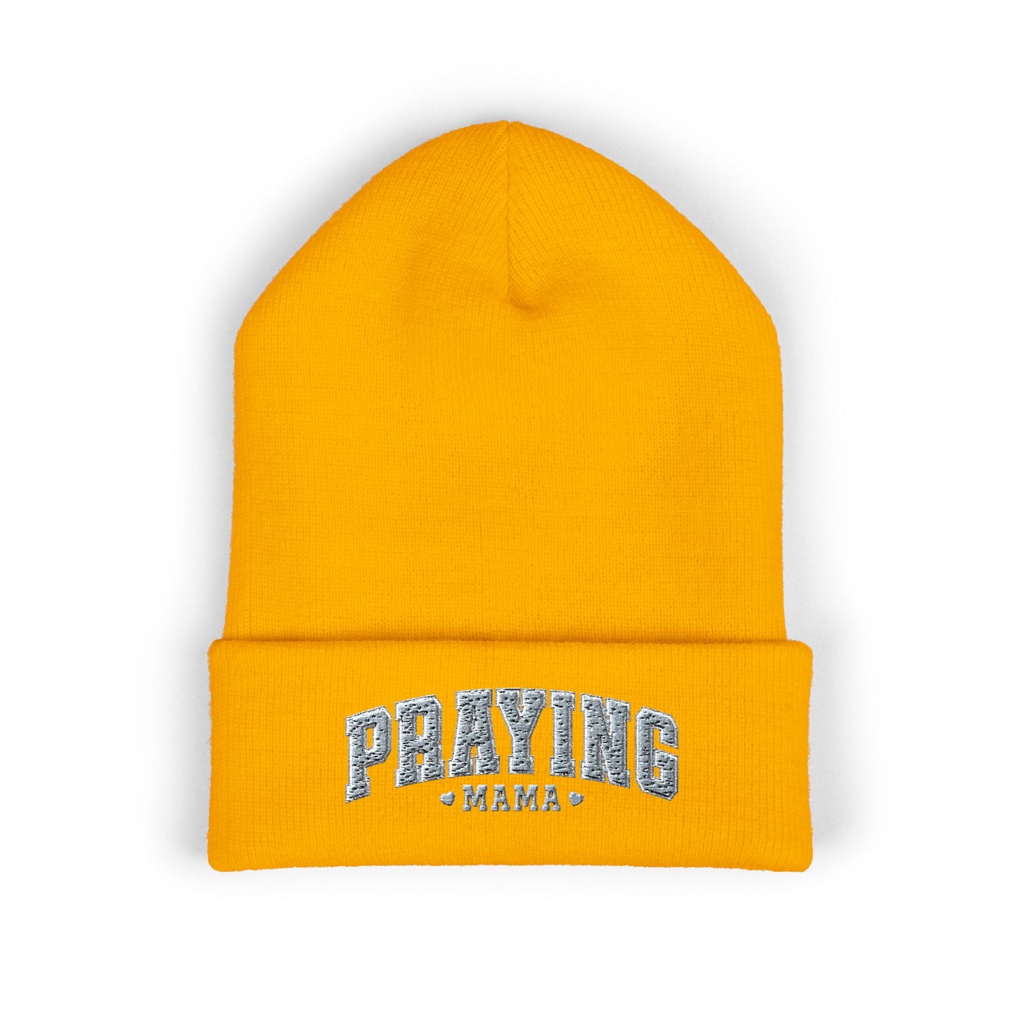 Praying Mama Embroidered Cuffed Beanie