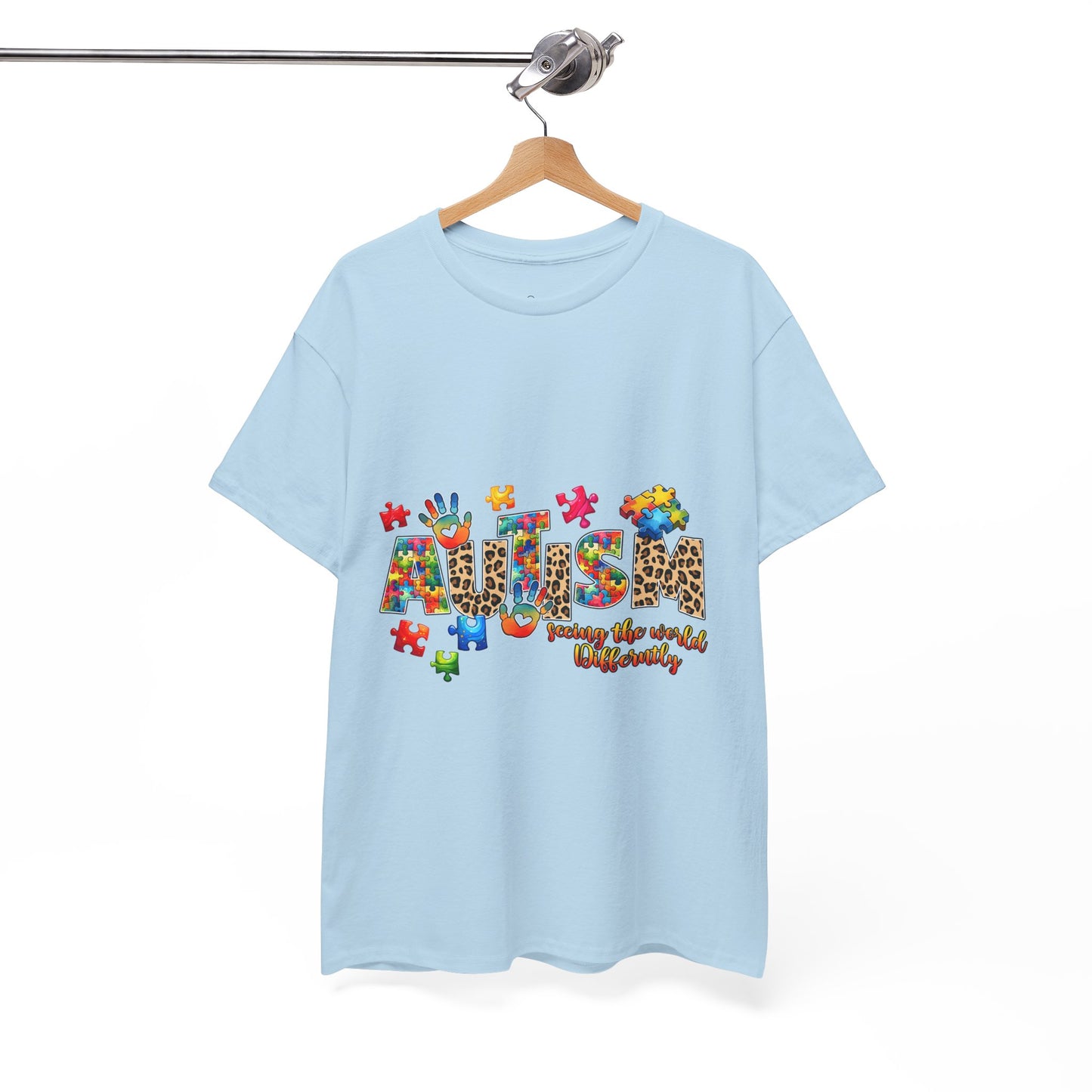 Autism Awareness T-Shirt — 'Autism: Sparking the World with Creativity' Puzzle Design