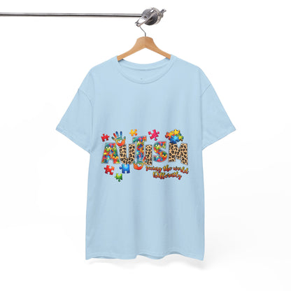 Autism Awareness T-Shirt — 'Autism: Sparking the World with Creativity' Puzzle Design