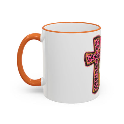 Inspirational Faith Coffee Mug — “Pray, Wait, and Trust, God Has a Plan” (Accent Rim & Handle)