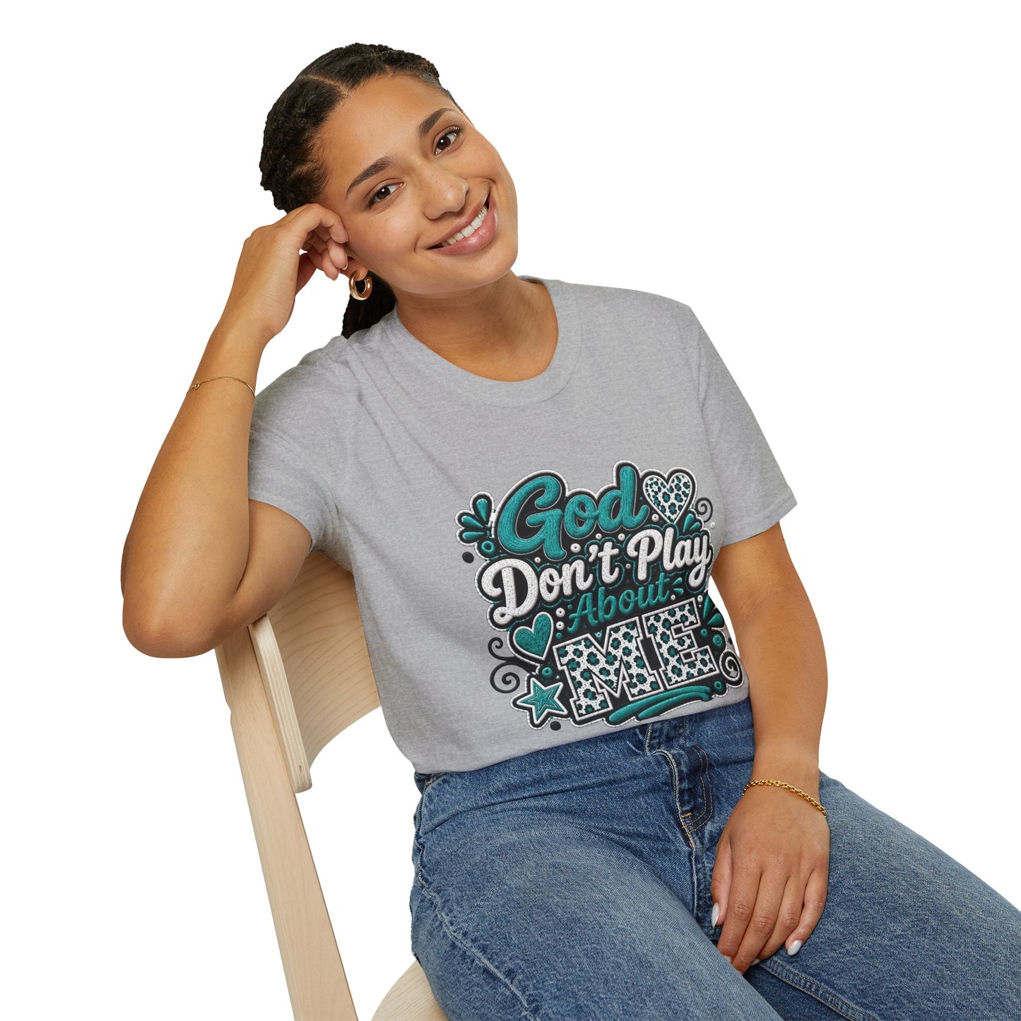 T-Shirt — "God Don't Play About Me" Inspirational Faith Graphic Tee