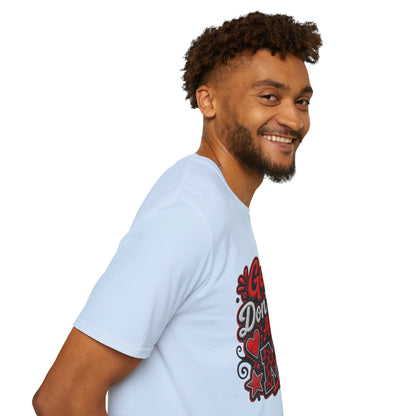 T-Shirt — "God Don’t Play About Me" Bold Script Christian Graphic Tee