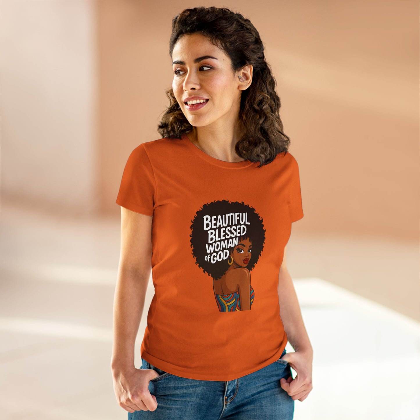 Beautiful Blessed Woman of God Tee — Women's Faith Graphic T-Shirt