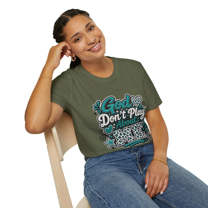 T-Shirt — "God Don't Play About Me" Inspirational Faith Graphic Tee