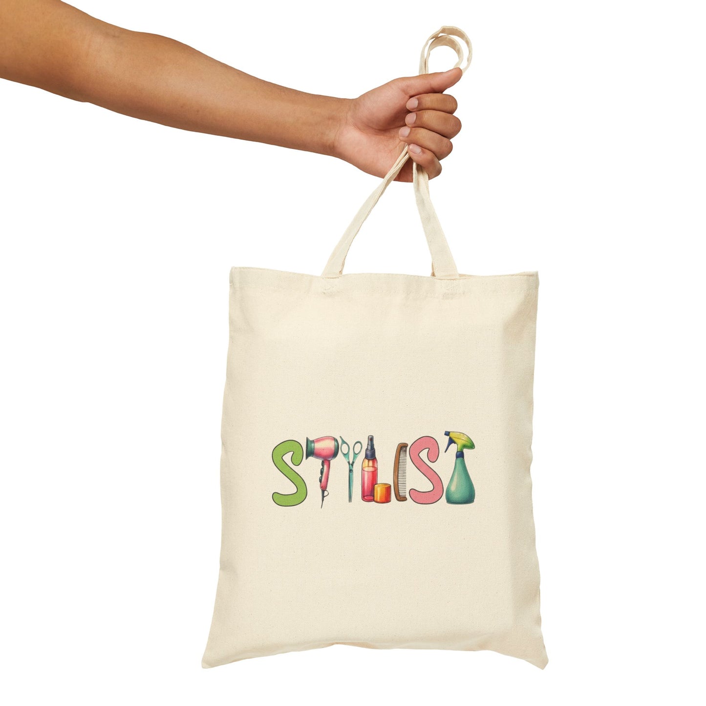 Stylist Tools Canvas Tote Bag — Cute Hairdresser Cosmetic Icons