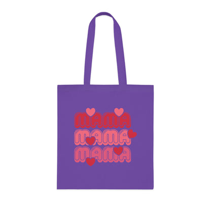 Mama Retro Hearts Cotton Tote