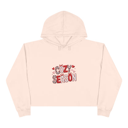 Cozy Season Cropped Hoodie – Valentine Heart Graphic