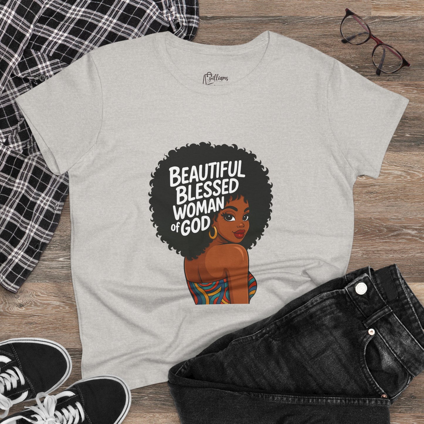 Beautiful Blessed Woman of God Tee — Women's Faith Graphic T-Shirt