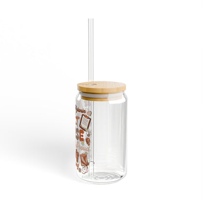 Nurse Glass Sipper Tumbler — 16 oz Bamboo Lid & Straw