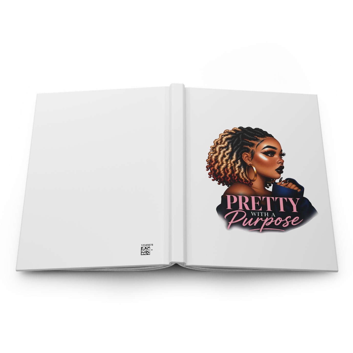 Hardcover Journal — "Pretty With a Purpose" Inspirational Notebook for Black Women