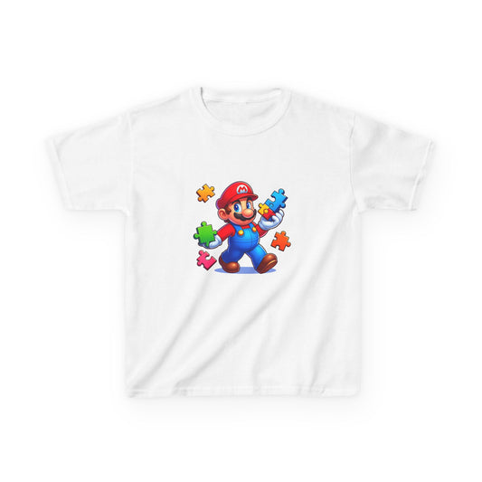Kids Puzzle Autism Tee - Fun Character Graphic Cotton T-Shirt