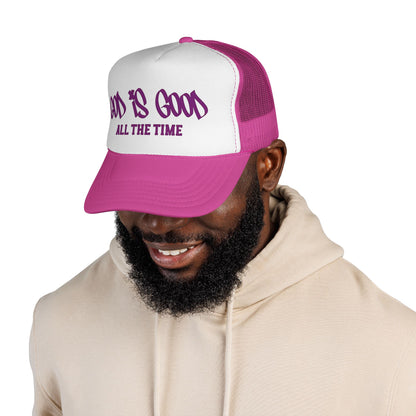 God Is Good All The Time Trucker Cap — Christian Faith Mesh Baseball Hat