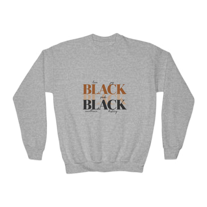 Youth Crewneck Sweatshirt – "Black Is Beautiful" Retro Typography Kids Pullover