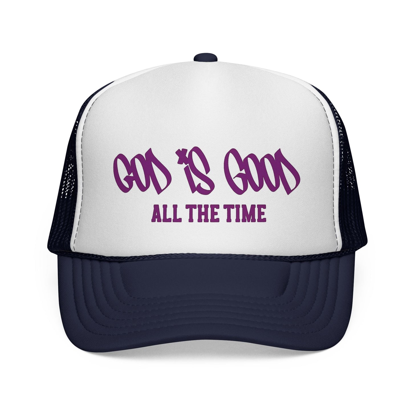 God Is Good All The Time Trucker Cap — Christian Faith Mesh Baseball Hat