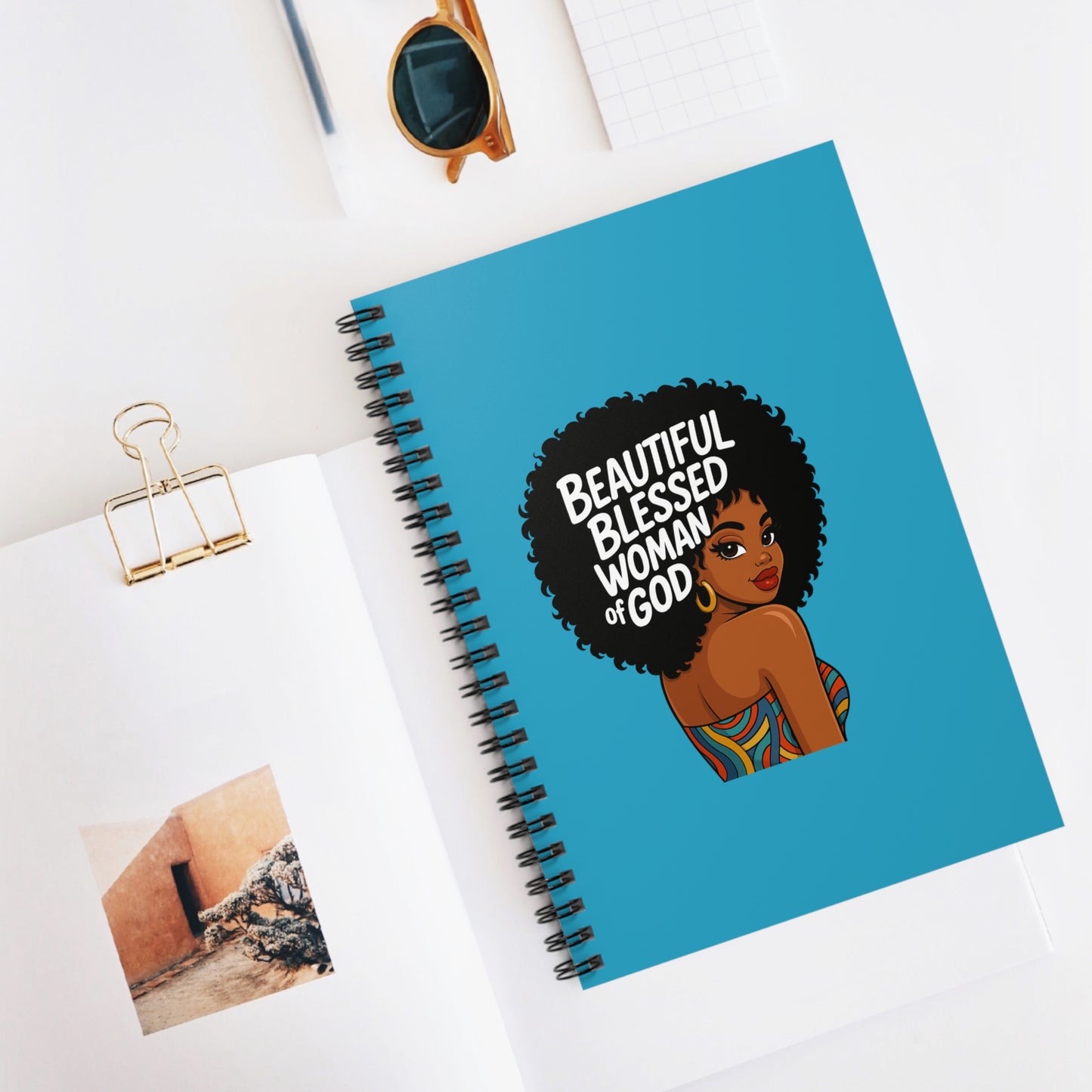 Beautiful Blessed Woman of God Spiral Notebook — Inspirational Afrocentric Journal
