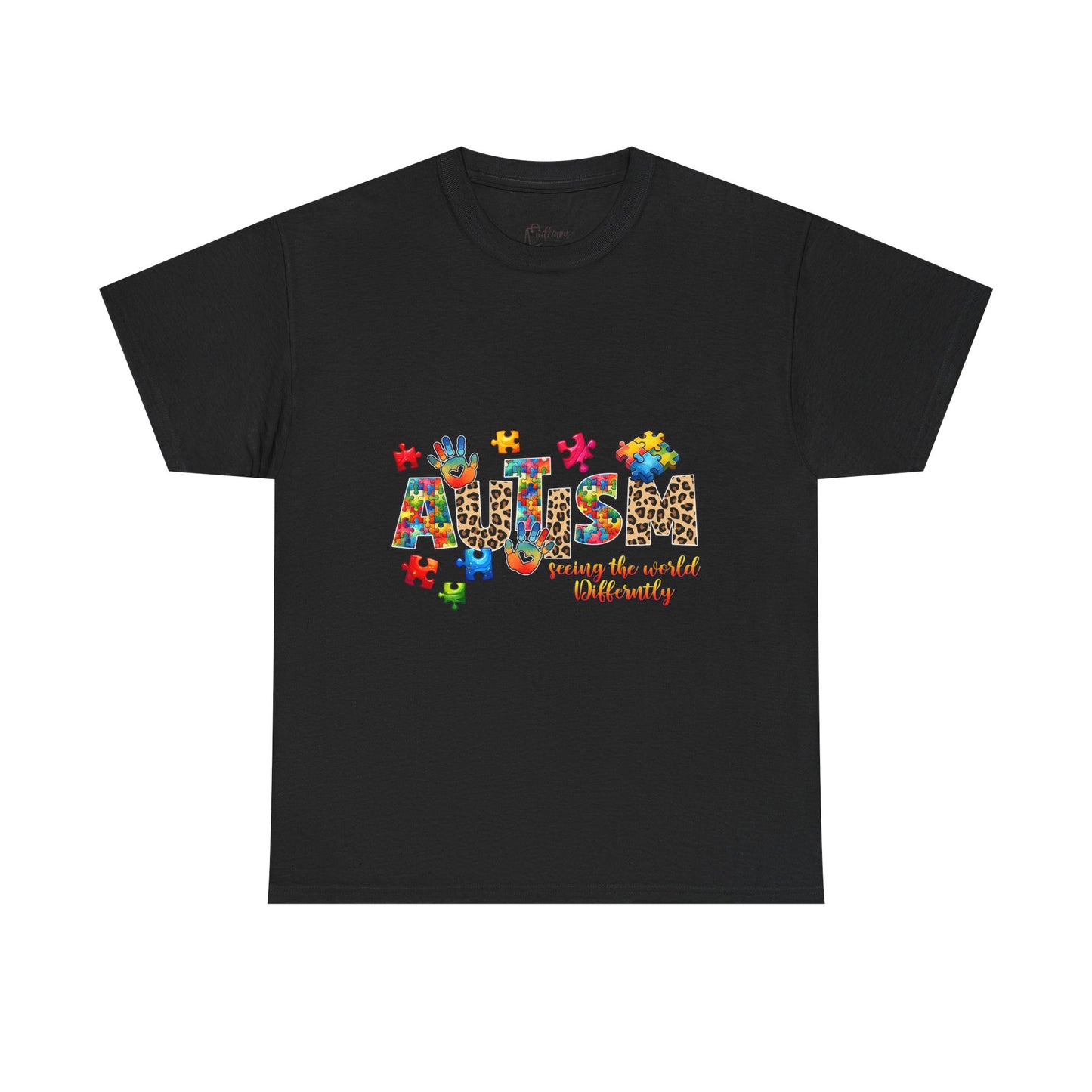 Autism Awareness T-Shirt — 'Autism: Sparking the World with Creativity' Puzzle Design