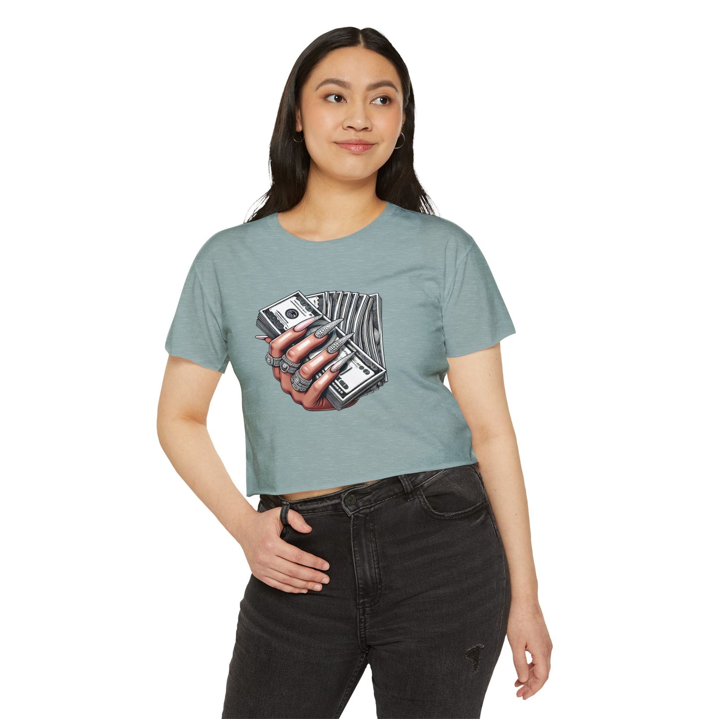 Money Grip Crop Top — Women's Graphic Tee
