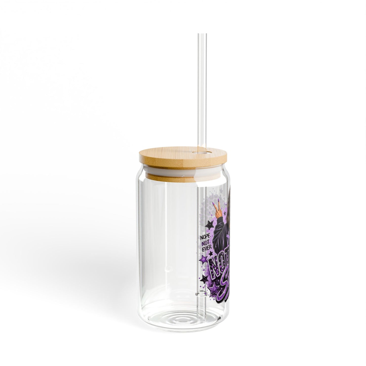 Sipper Glass — "Not Today Satan" Purple  Tumbler 16oz