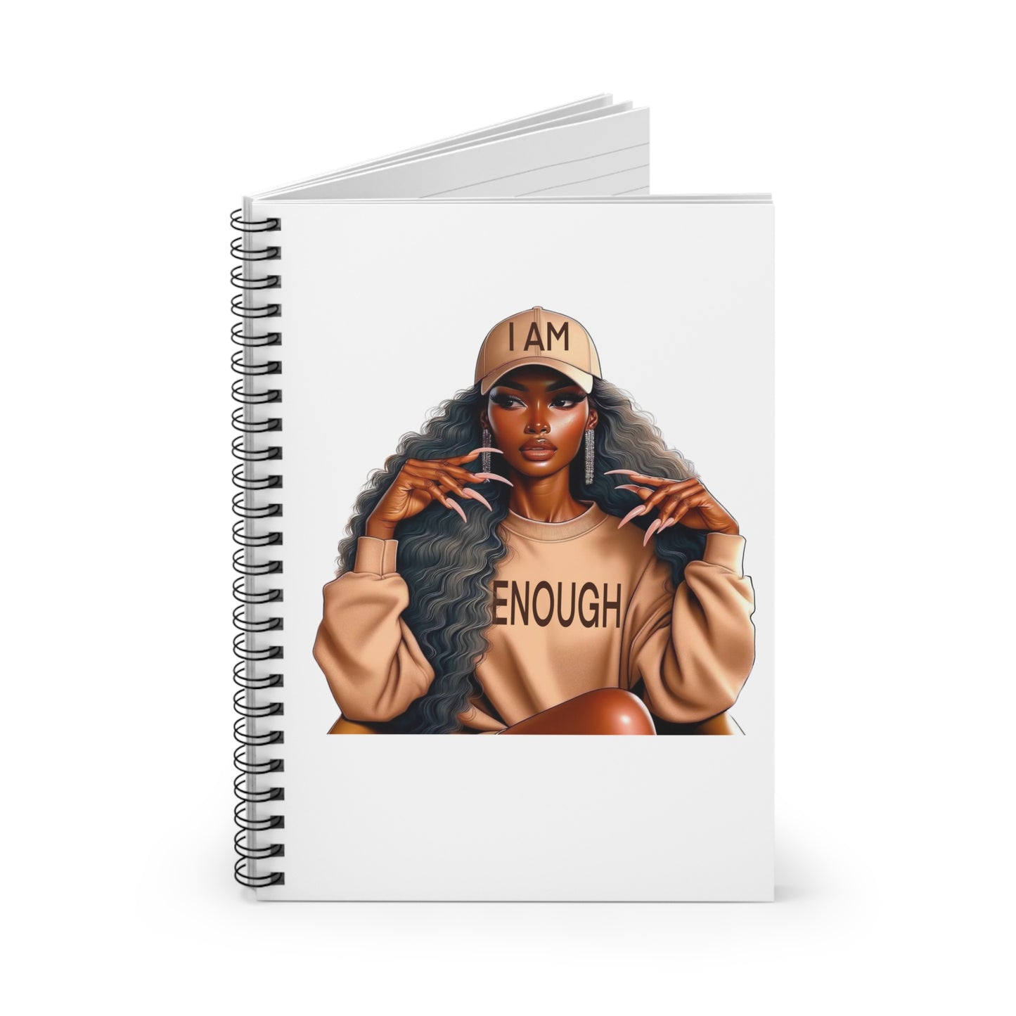I Am Enough Spiral Notebook — Empowering Girl Powered Ruled Journal