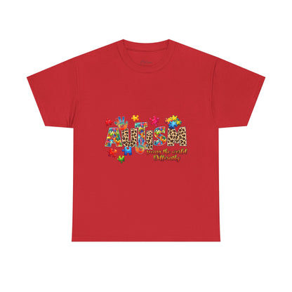 Autism Awareness T-Shirt — 'Autism: Sparking the World with Creativity' Puzzle Design