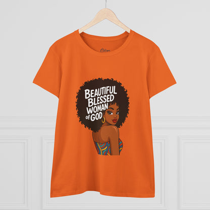 Beautiful Blessed Woman of God Tee — Women's Faith Graphic T-Shirt