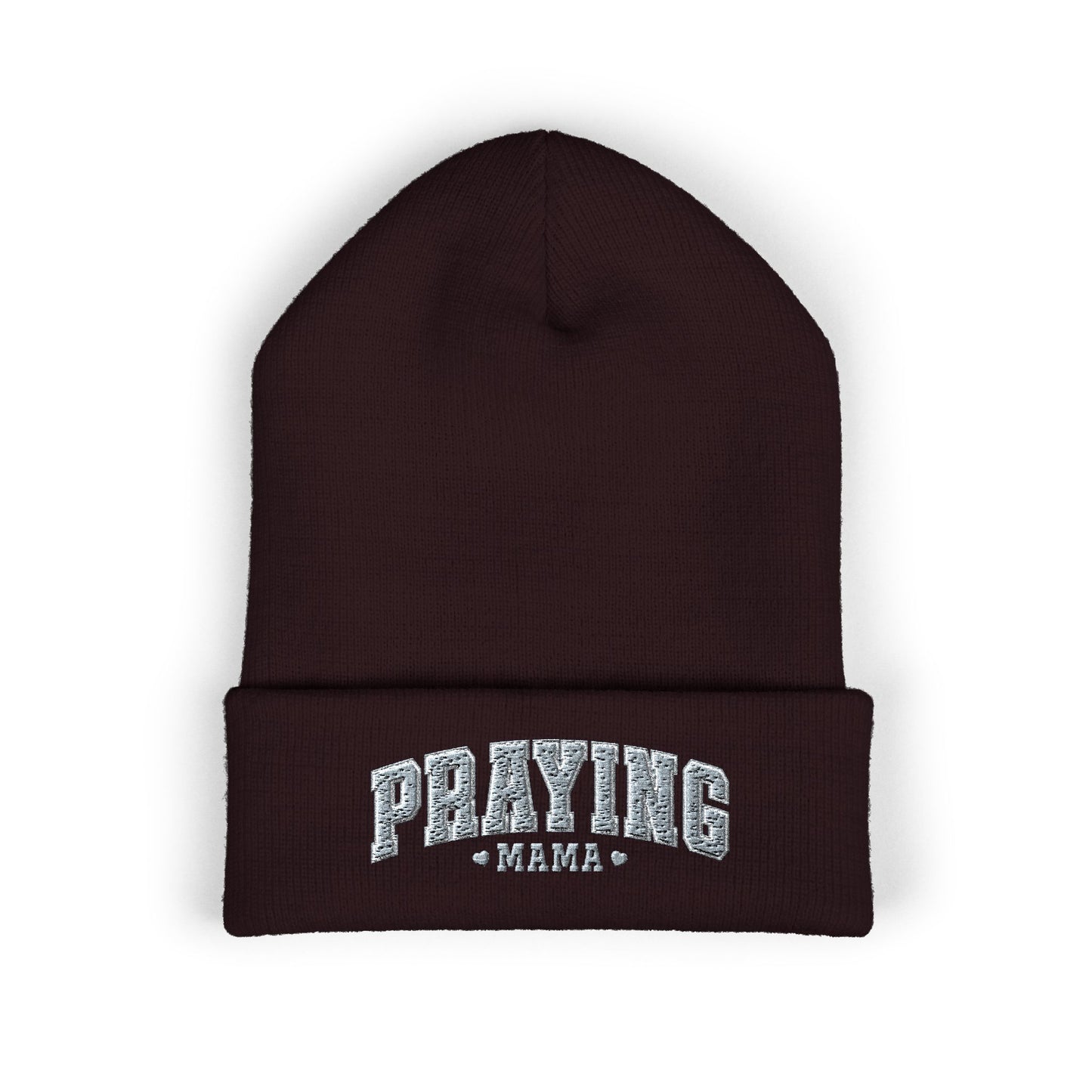 Praying Mama Embroidered Cuffed Beanie