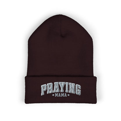 Praying Mama Embroidered Cuffed Beanie