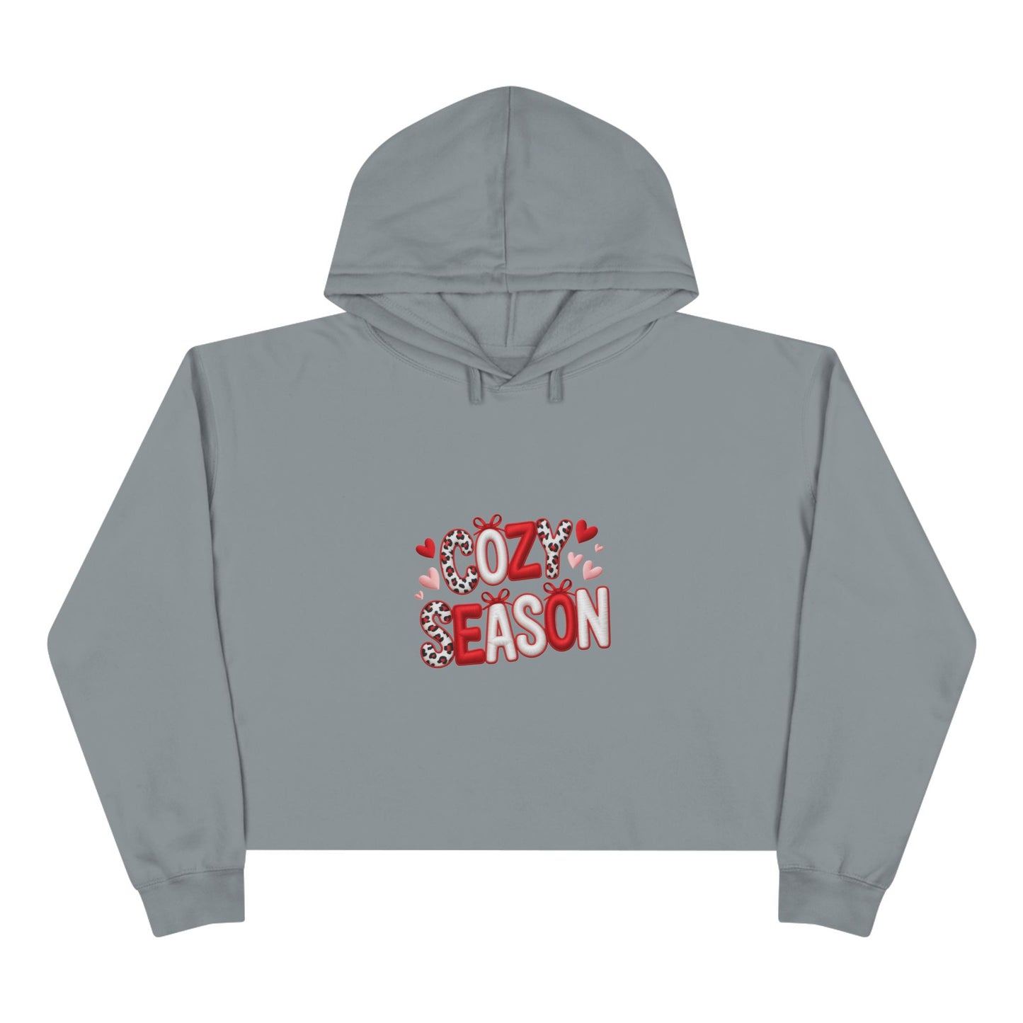 Cozy Season Cropped Hoodie – Valentine Heart Graphic