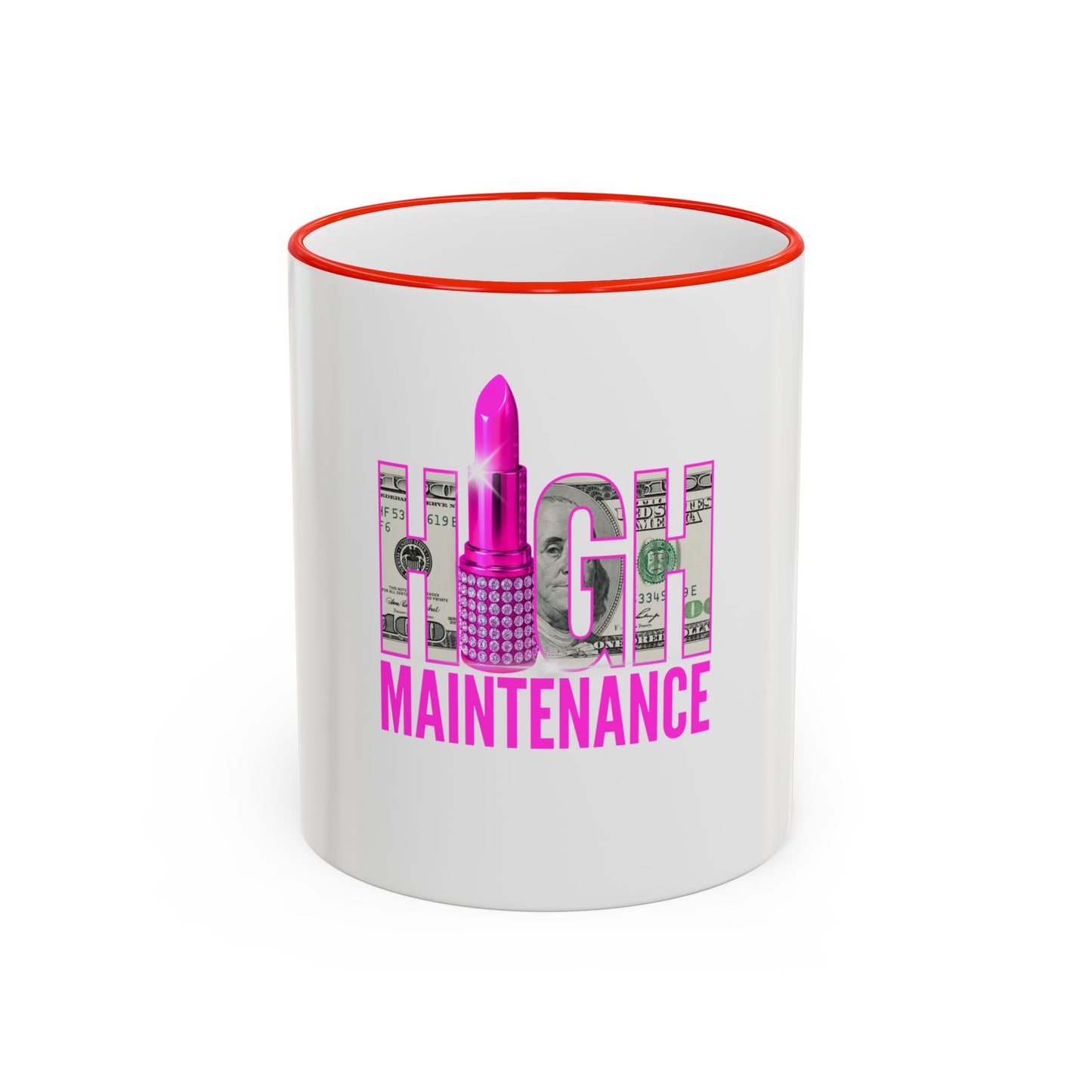 High Maintenance Lipstick Accent Rim Mug