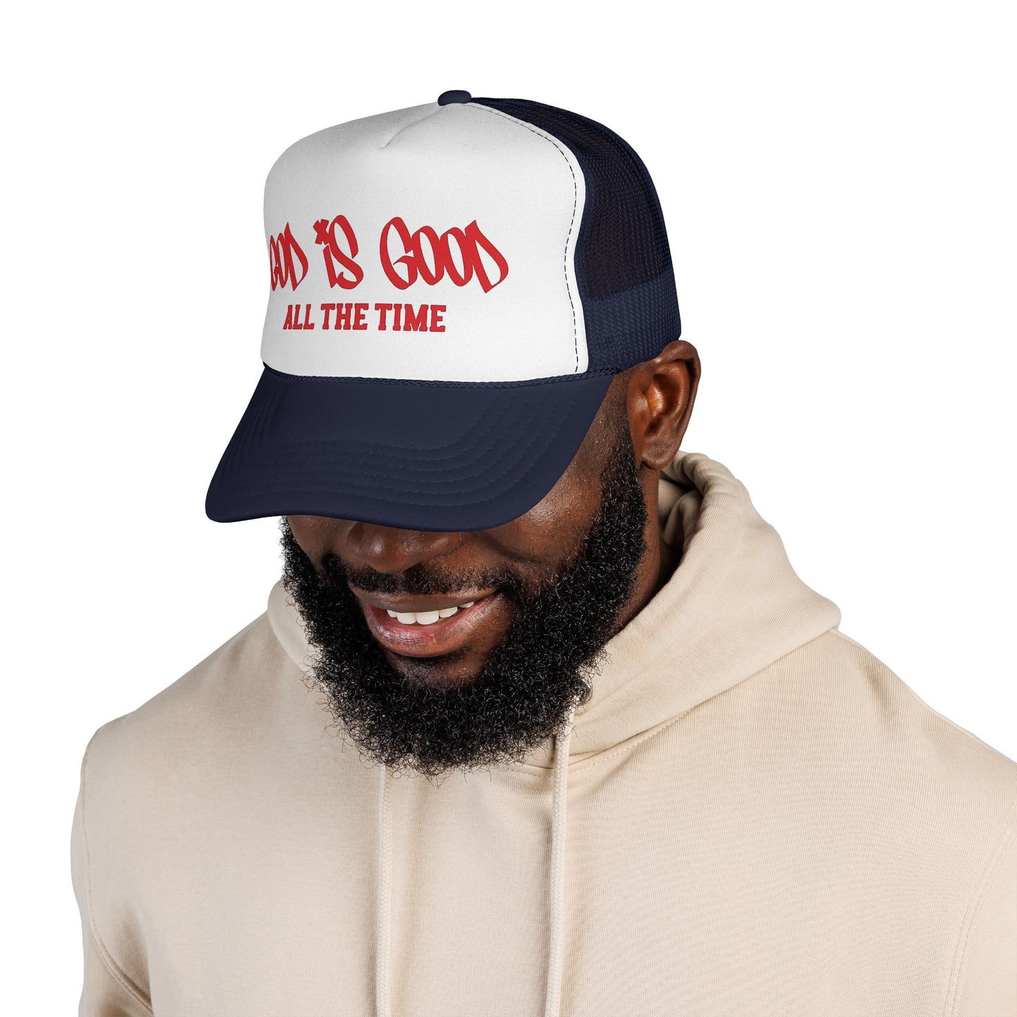 God Is Good All The Time Trucker Cap — Christian Faith Mesh Hat
