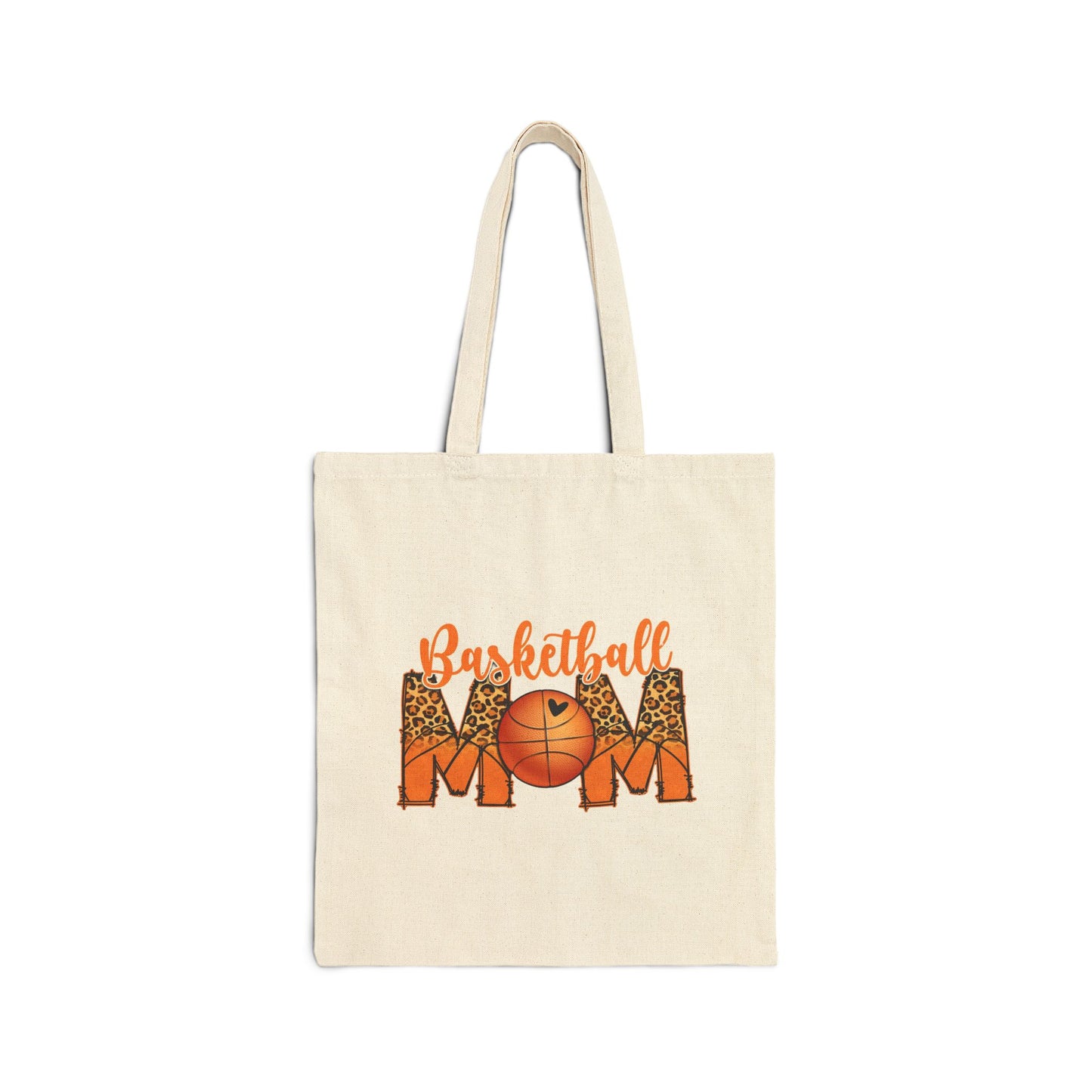 Basketball Mom Canvas Tote Bag — Leopard Accent Sports Mom Gift