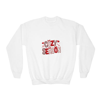 Cozy Season Youth Sweatshirt – Cute Heart & Leopard Crewneck