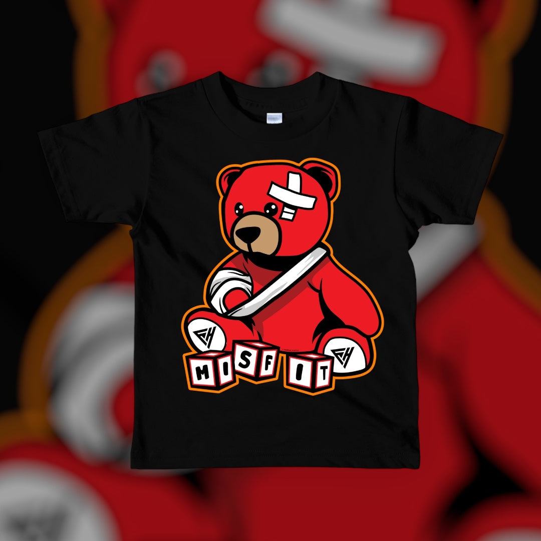 Misfit Bandaged Teddy Graphic Tee — Oversized Boxy T-Shirt