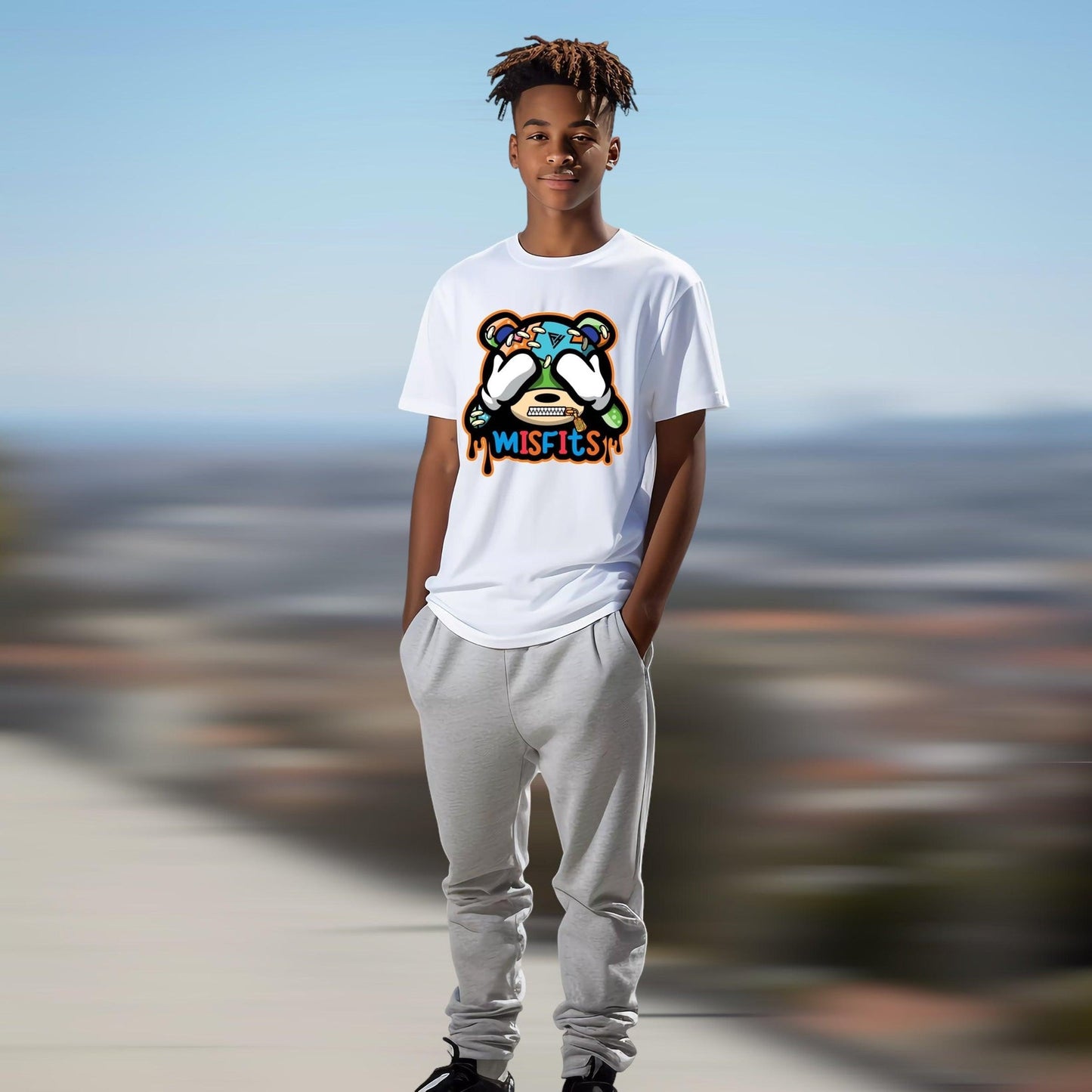 Misfits Bear Graphic Tee —  Streetwear Oversized Boxy T-Shirt