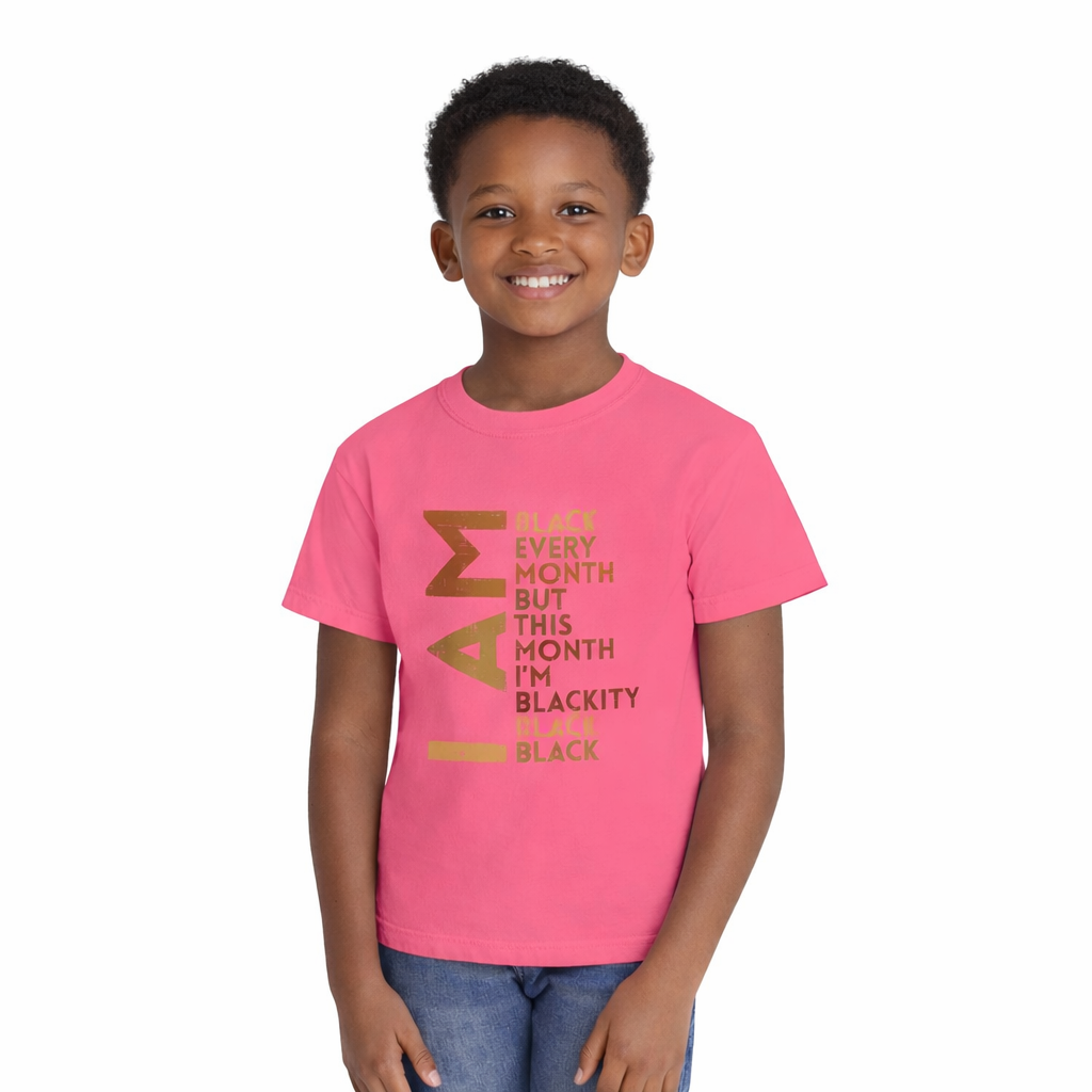 Youth Tee — "I AM Black Every Month" Empowerment Shirt